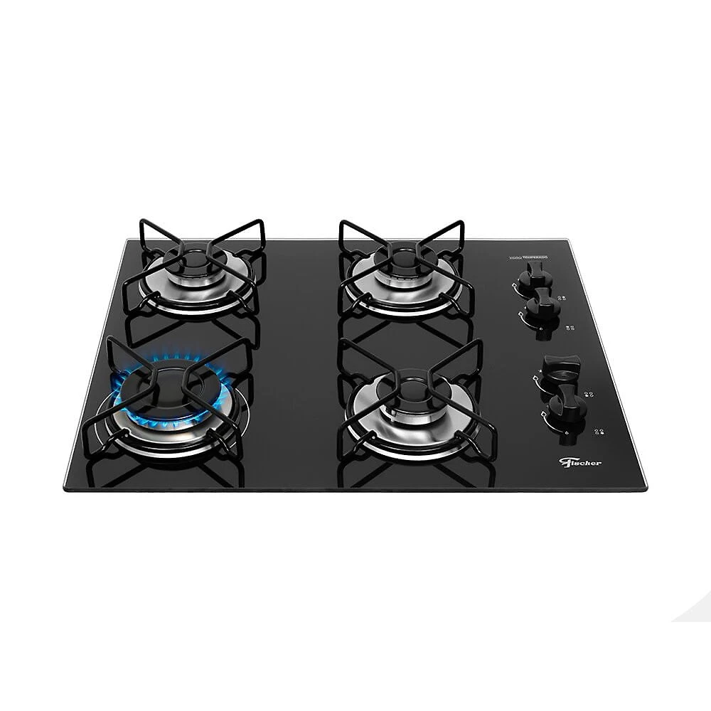 Cooktop a Gás 4 Bocas Fischer Fit Line Trempe Esmaltada Aramado 36350-102675
