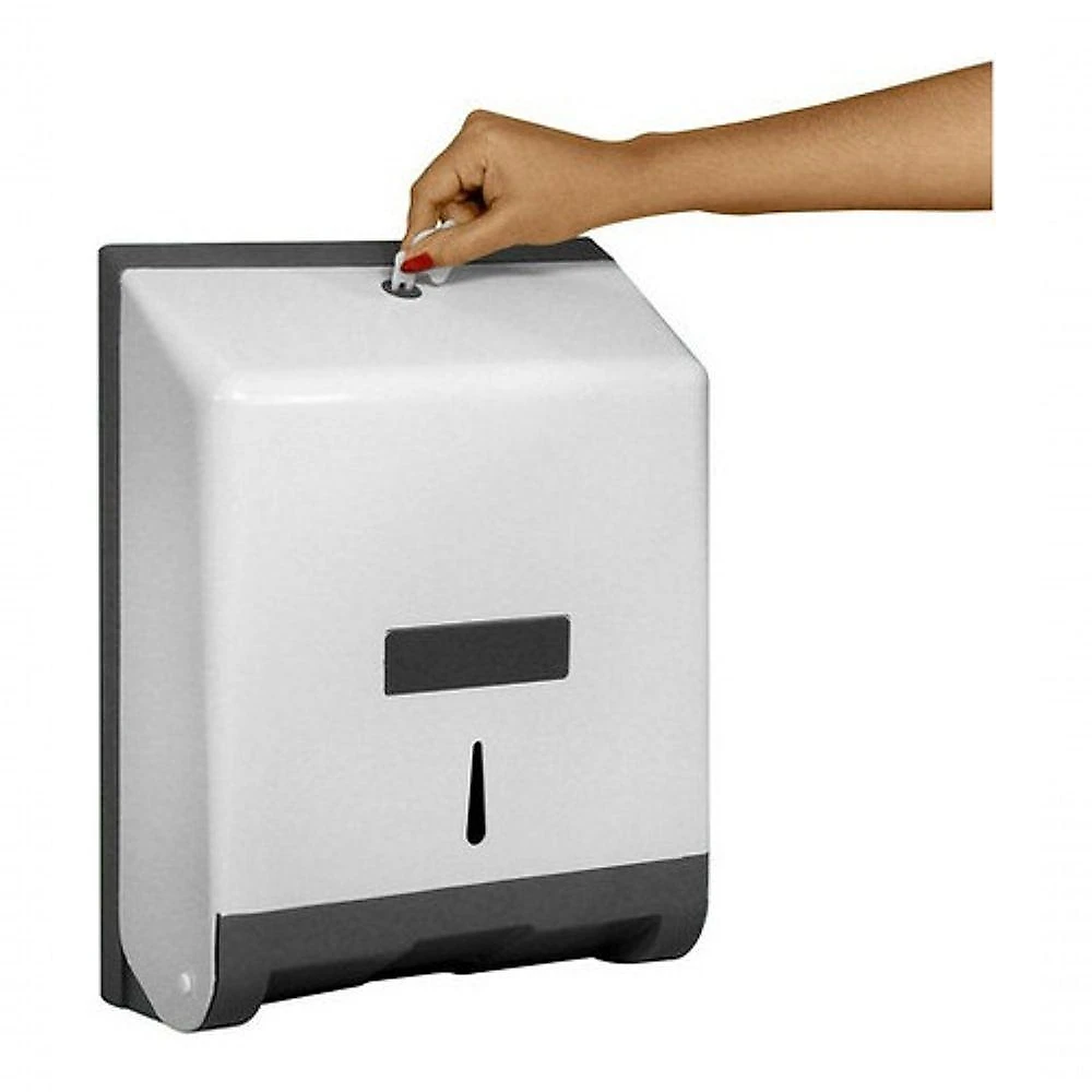 Toalheiro Clássico ABS para Papel Interfolha com 2000 Folhas Plástico ABS Branco Higipack