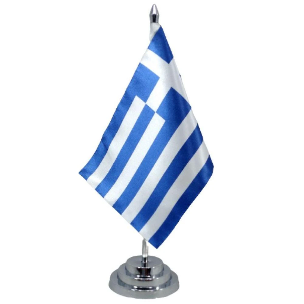 Bandeira Mesa Dupla Face Grécia 29 Cm Alt Mastro