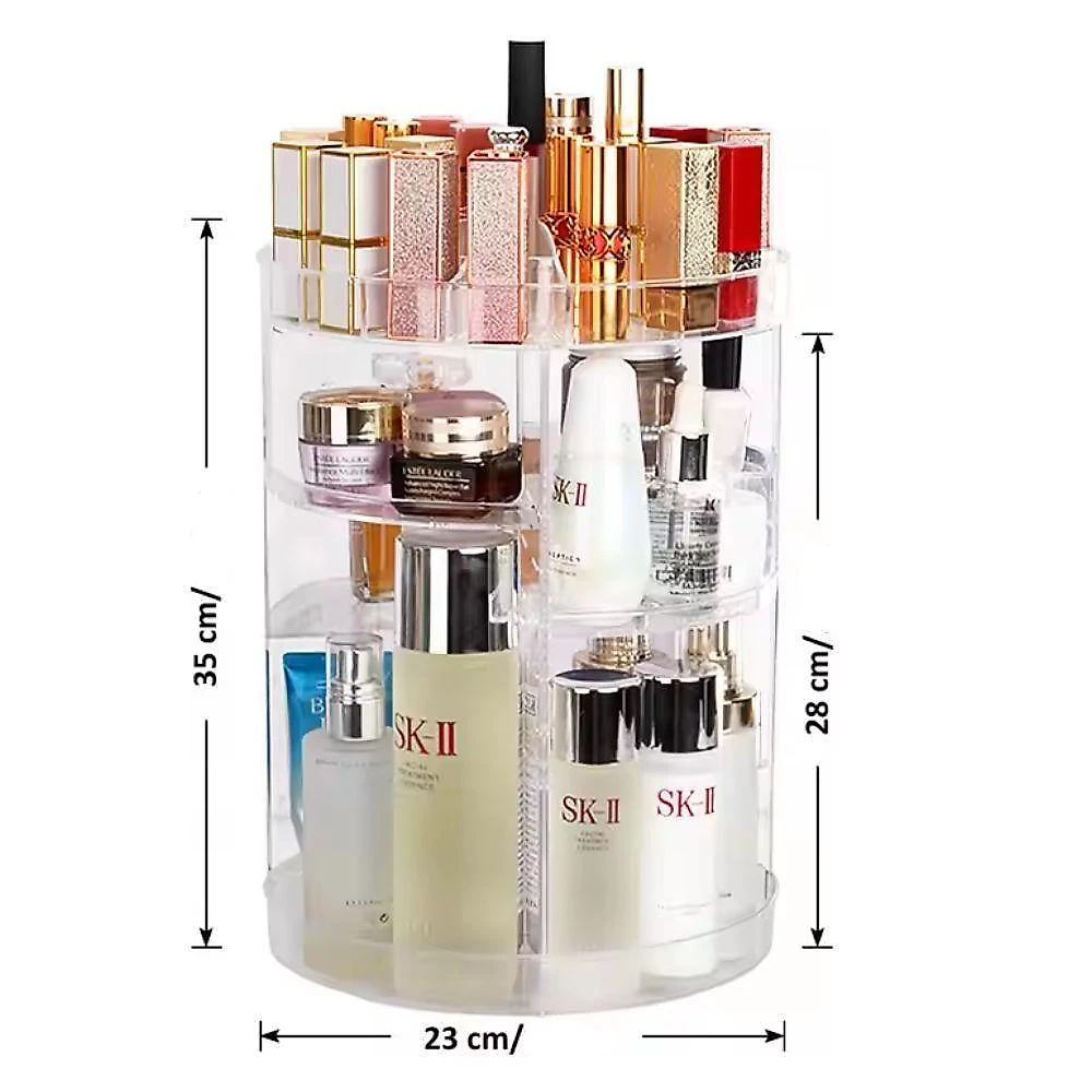 Prateleira Porta Maquiagem 4 Andares Organizador Cosméticos Giratório Perfumes Suporte Acrílico Rotação