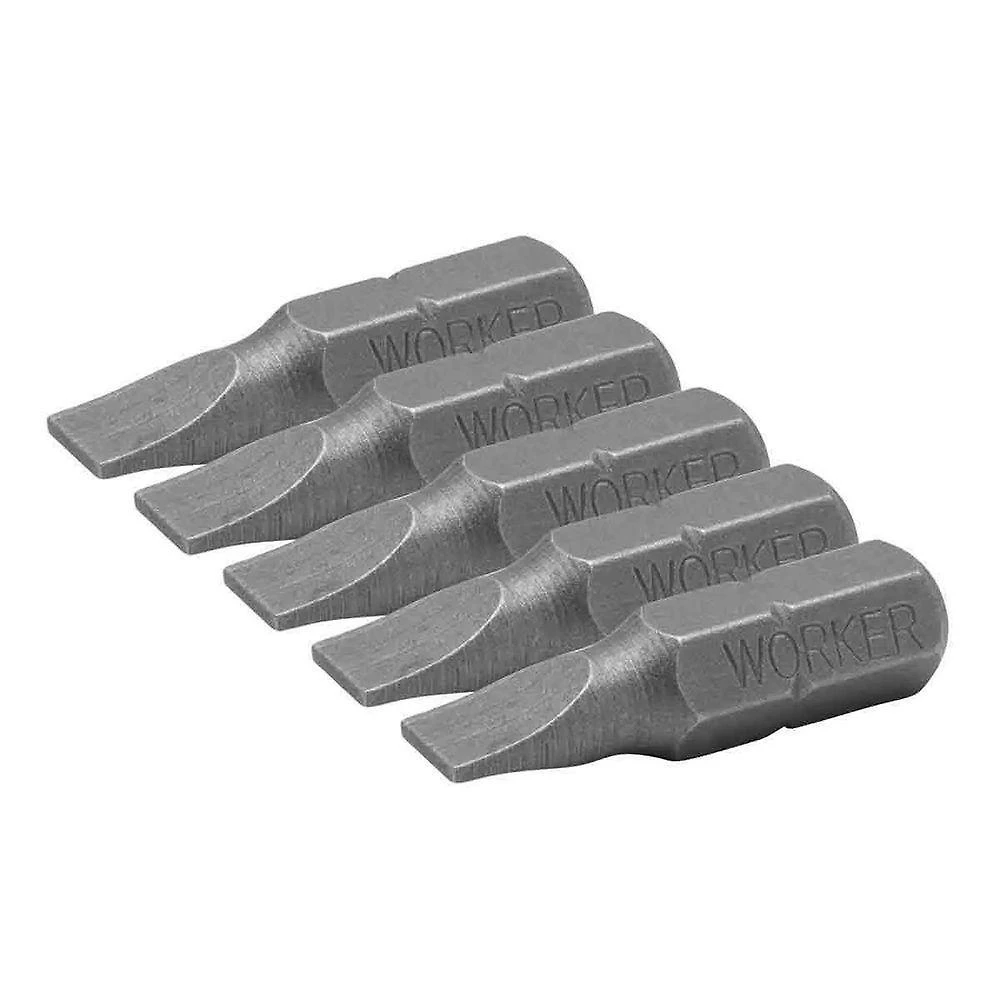 Bits para Parafusadeira 1-4 Ponta Fenda com Encaixe Sextavado 1-4" 5 Peças Worker Bivolt
