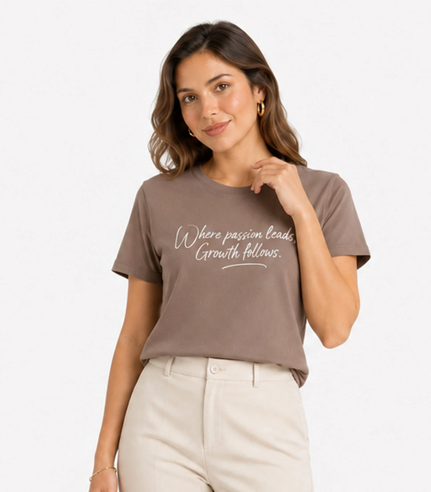 Blusa Feminina  Molicotton E Estampa Infinita Cor Marrom