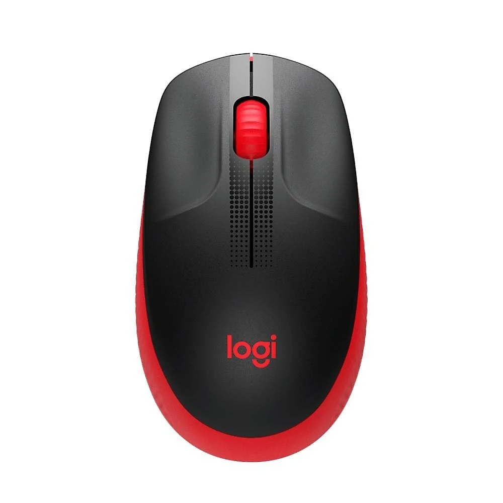 Mouse sem fio Logitech M190 com Design Ambidestro de Tamanho Padrão, Conexão USB e Pilha Inclusa, Vermelho - 910-005904