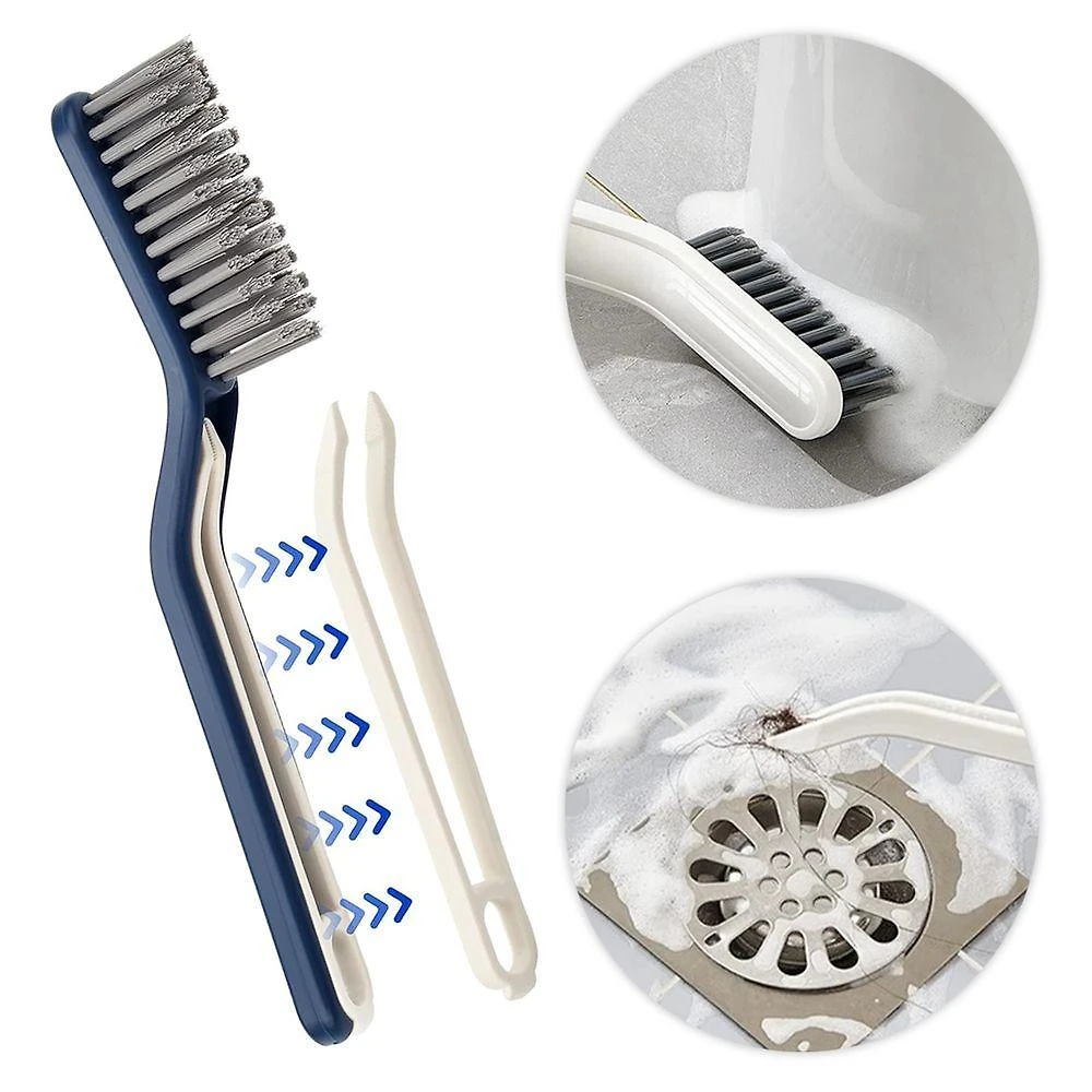 Escova de Limpeza Escova Pinça Multiuso para Cantos e Rejuntes 2 em 1 para Banheiro Cozinha Carro