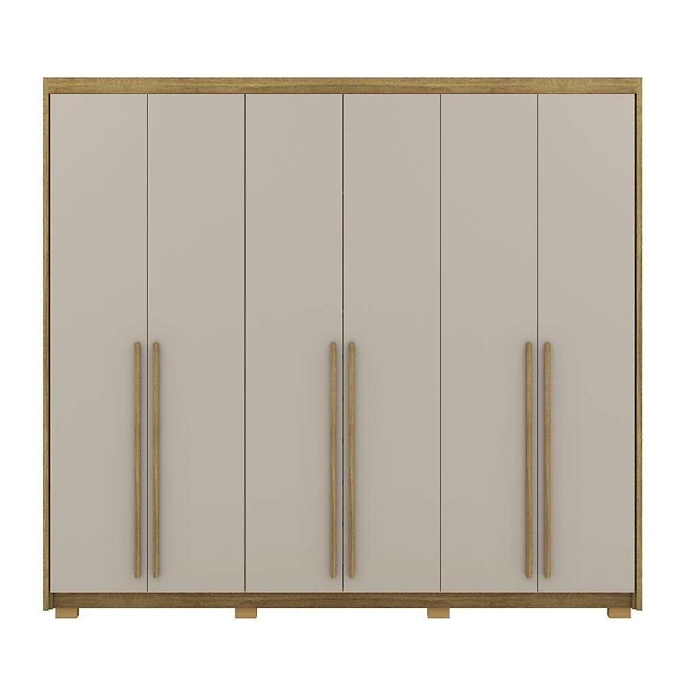 Guarda Roupa Casal 6 Portas 6 Gavetas Dubai Majestic-fendi Nature-fendi