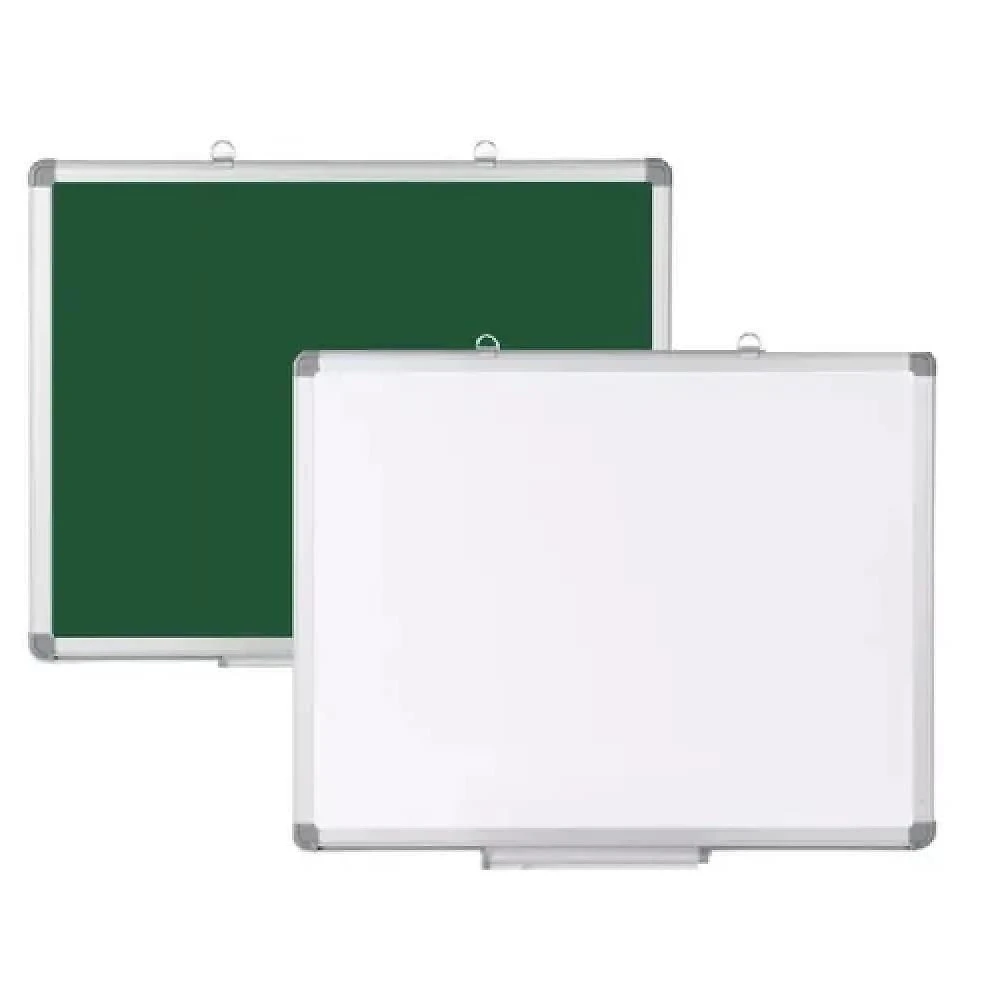 Quadro Branco e Verde Magnético 2 em 1 Yeet 34x50cm com Moldura de Alumínio Branco