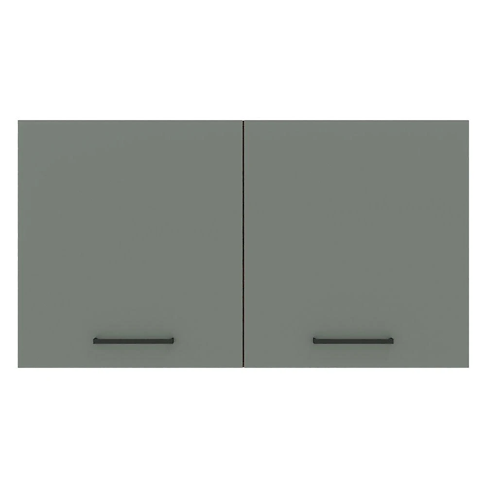 Armário Aéreo Multiuso 120cm 2 Portas Branco/Cinza Agata Madesa Branco/Cinza