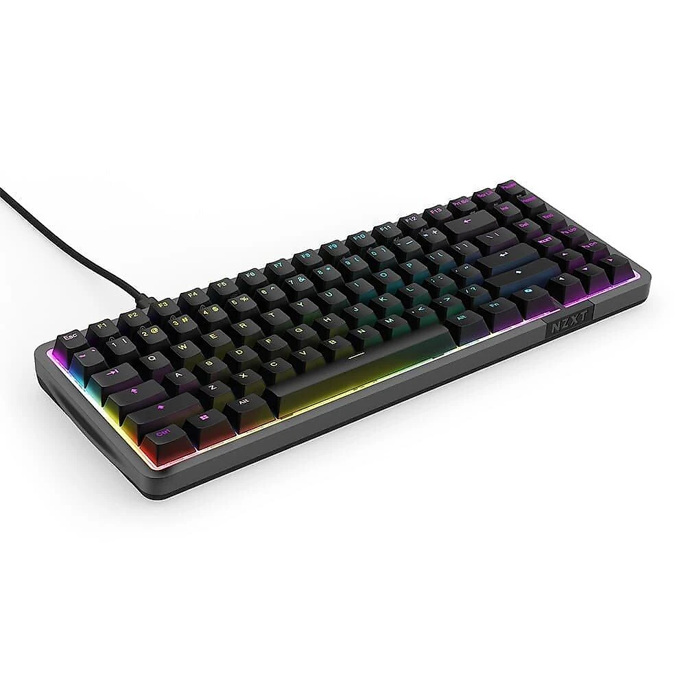 Teclado Magnético Gamer Sem Fio NZXT Function Elite MiniTKL, RGB, USB-C Removível, Preto - KB-101NB-US