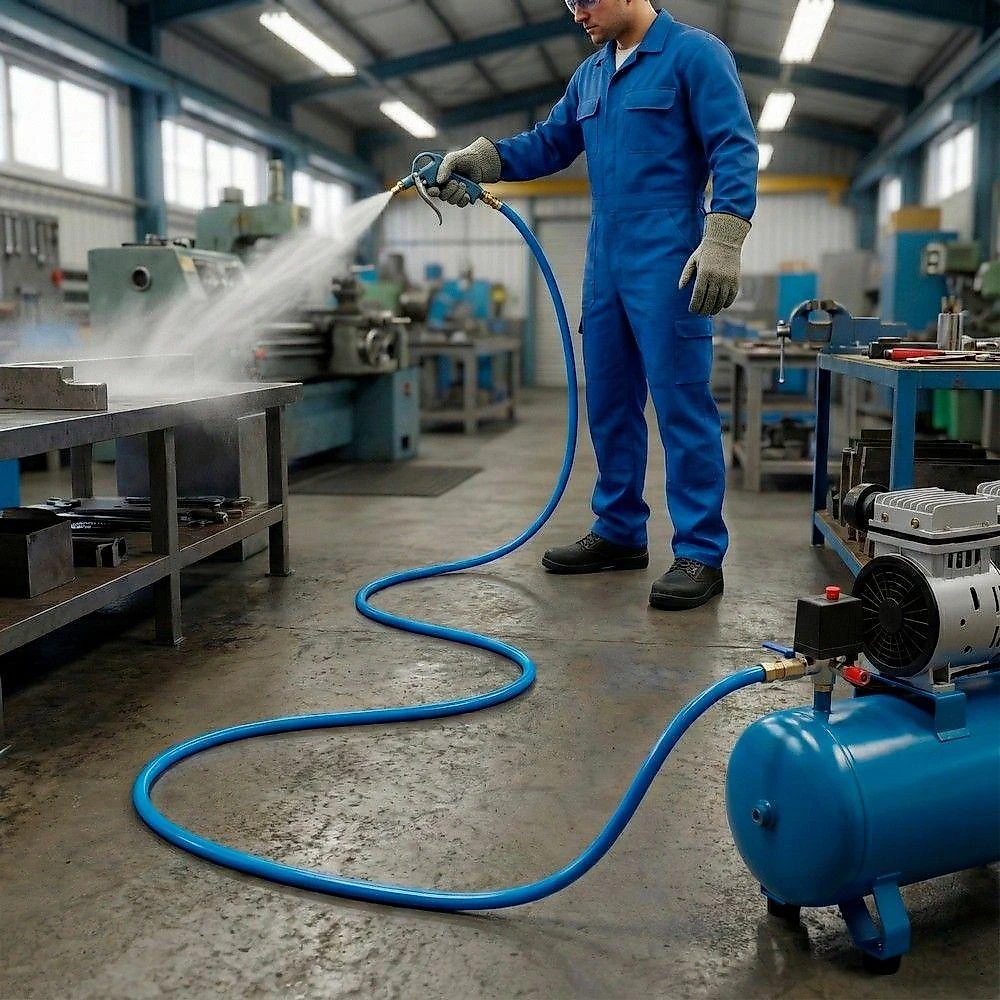10mts Mangueira Pneumática Flexível Tubo 6mm Pu 150psi / 10bar Azul