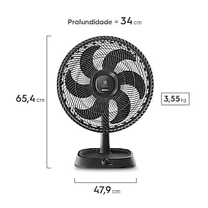 Ventilador de Mesa Electrolux EFD40 DuoForce Air+ 40cm 126W 6 Pás Grafite 110V