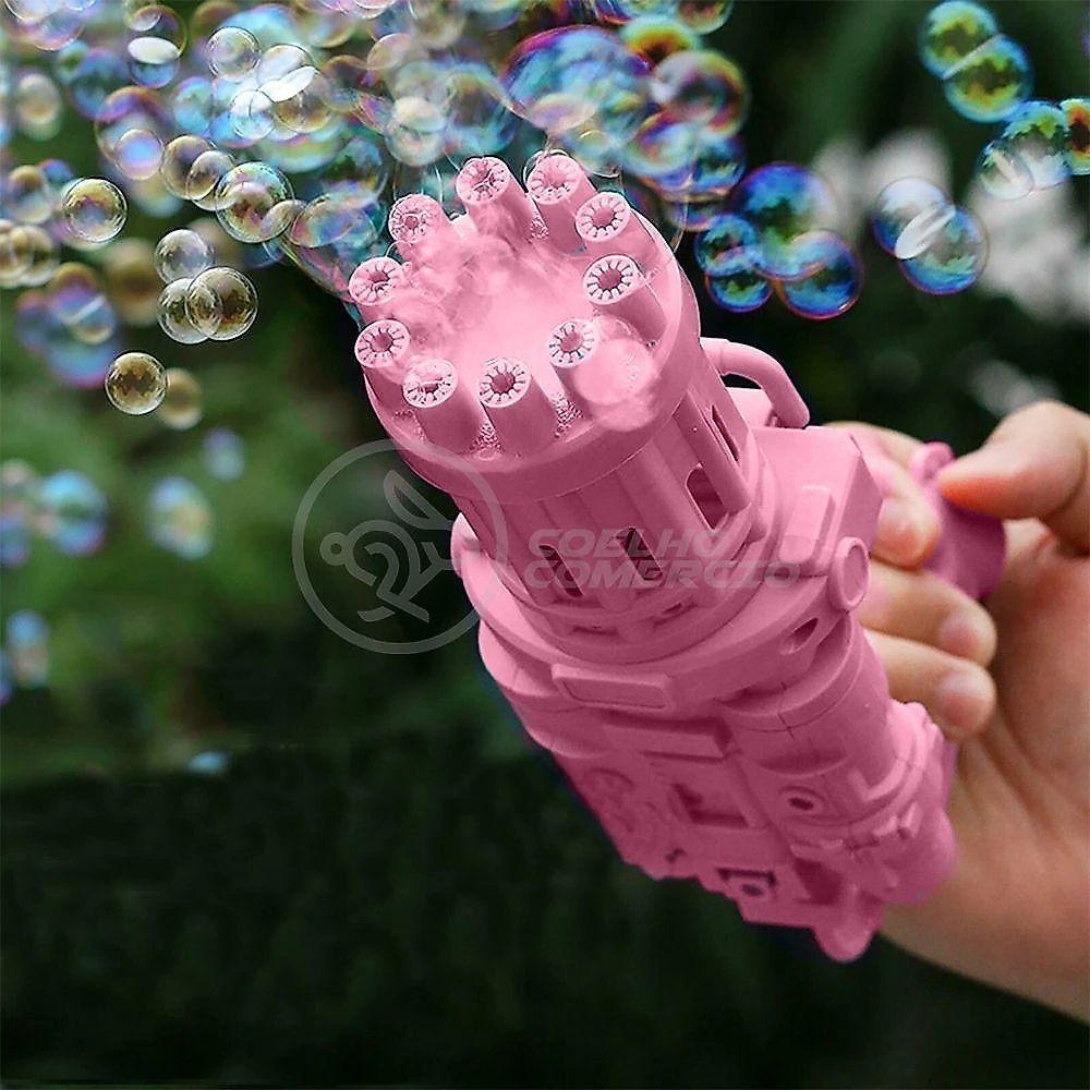 Brinquedo de Bolhas Máquina Elétrica Tiktok 8 Saídas para Crianças e Pets Rosa Smart Bracelet
