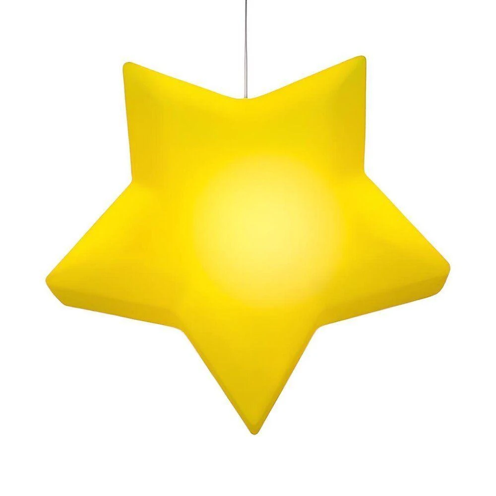 Luminária Pendente Estrela Amarela Bivolt 110-220V para Quarto Infantil Amarelo Desembrulha