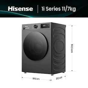 Lava e Seca Hisense WD1i11 11kg Lava e 7kg Seca Inverter 1400 RPM Titanium 110V