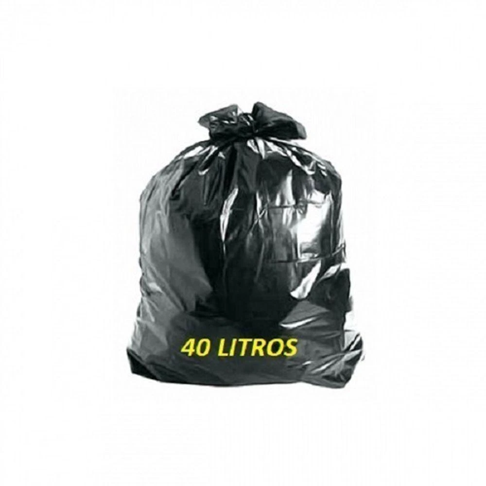 Saco de Lixo Económico 40 Litros Reforçado em Polietileno Reciclado com 50 Unidades Higipack