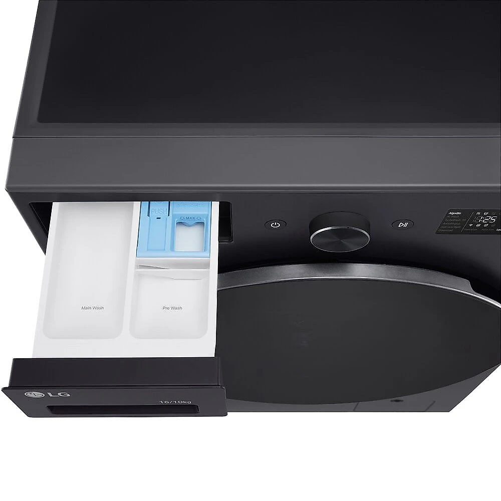 Lava e Seca WD16GNT 16Kg ou 10Kg Front Load Automático Touch LED LG Blkinox - 110V