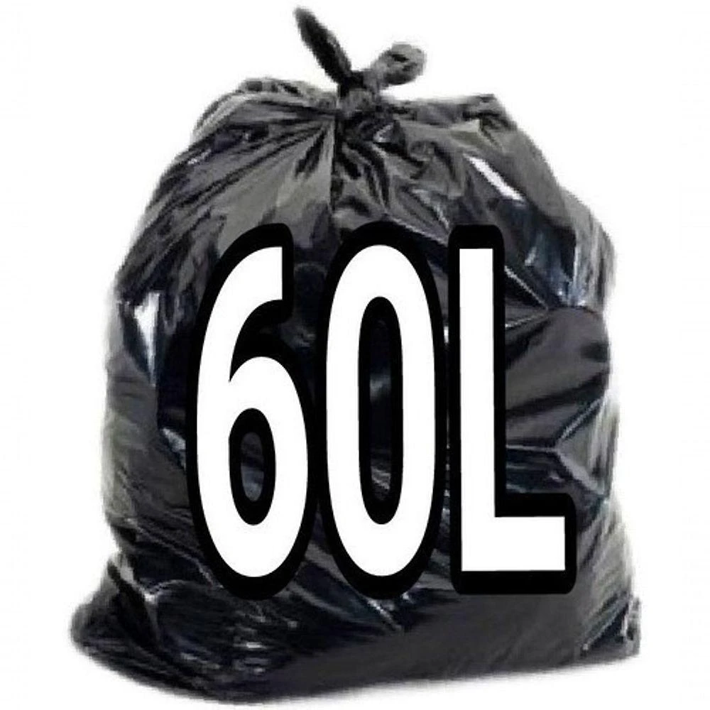 Saco para Lixo 60 Litros Preto Brilhoso Super Reforçado 200 Unidades Higipack
