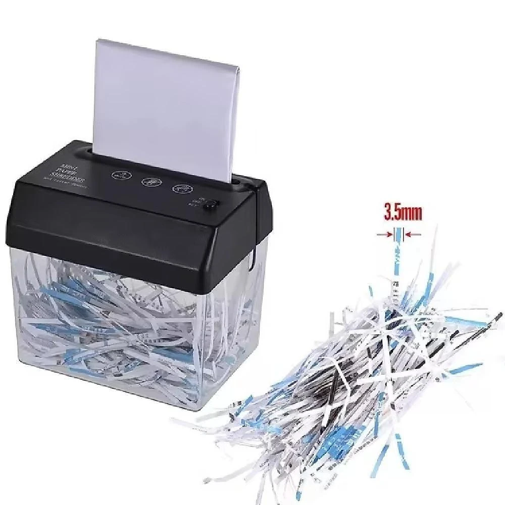 Fragmentadora de Papel Portátil Mini Fragmentadora Automática Usb e Pilhas Bivolt Utibom
