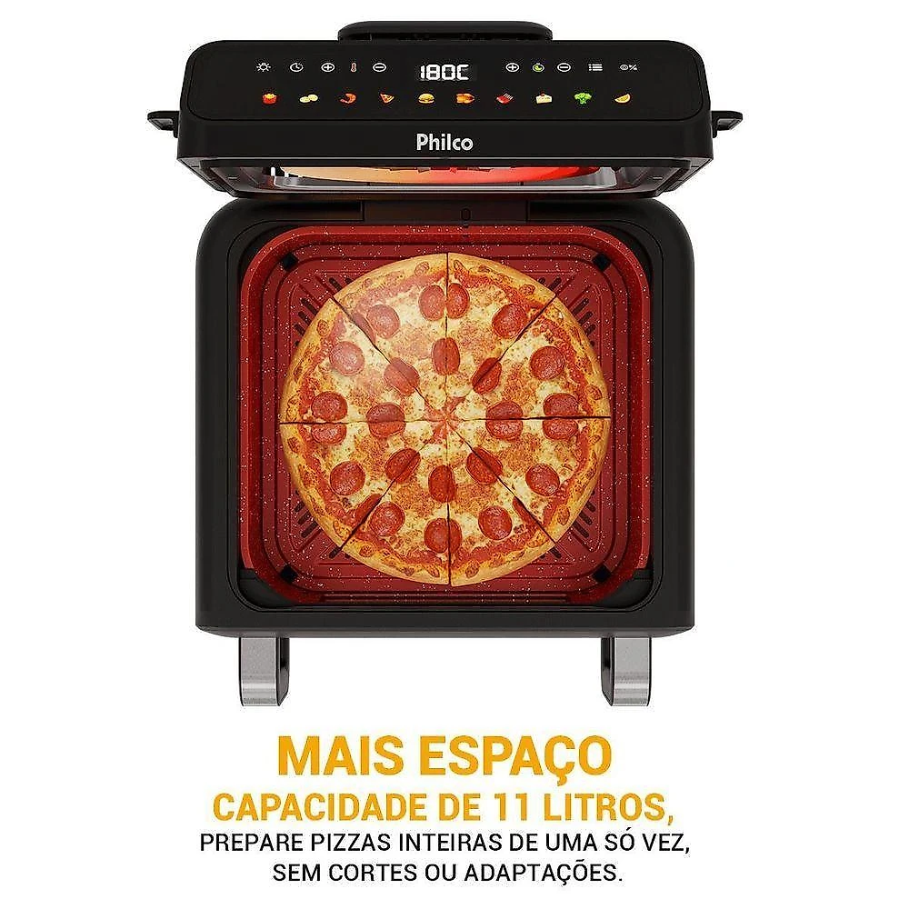 Air Fryer sem Óleo Philco PAF11C 11L 2100W Digital Preto 110V