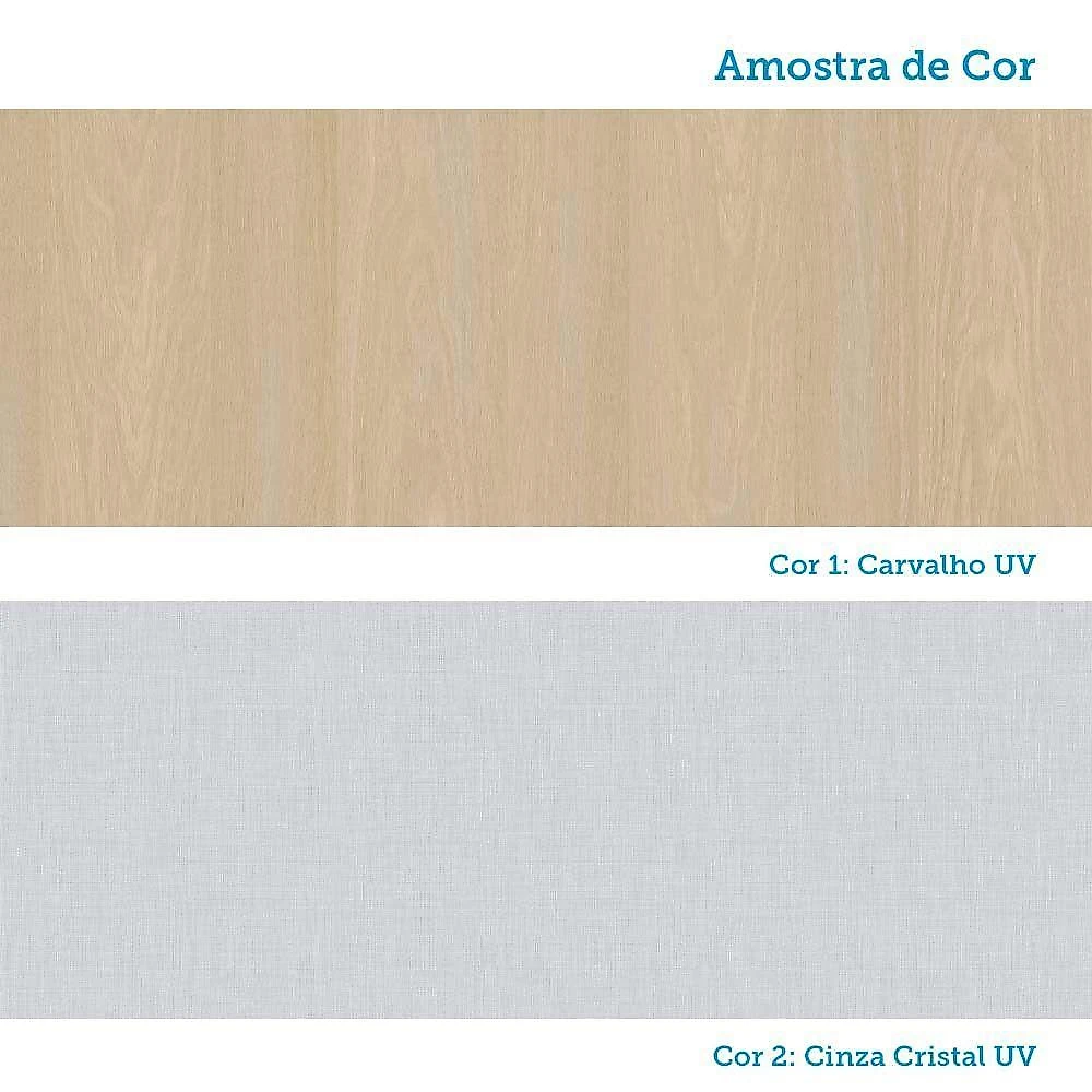 Paneleiro 100% Mdf 4 Portas 70cm Aura Luciane Móveis Carvalho-cinza Cristal