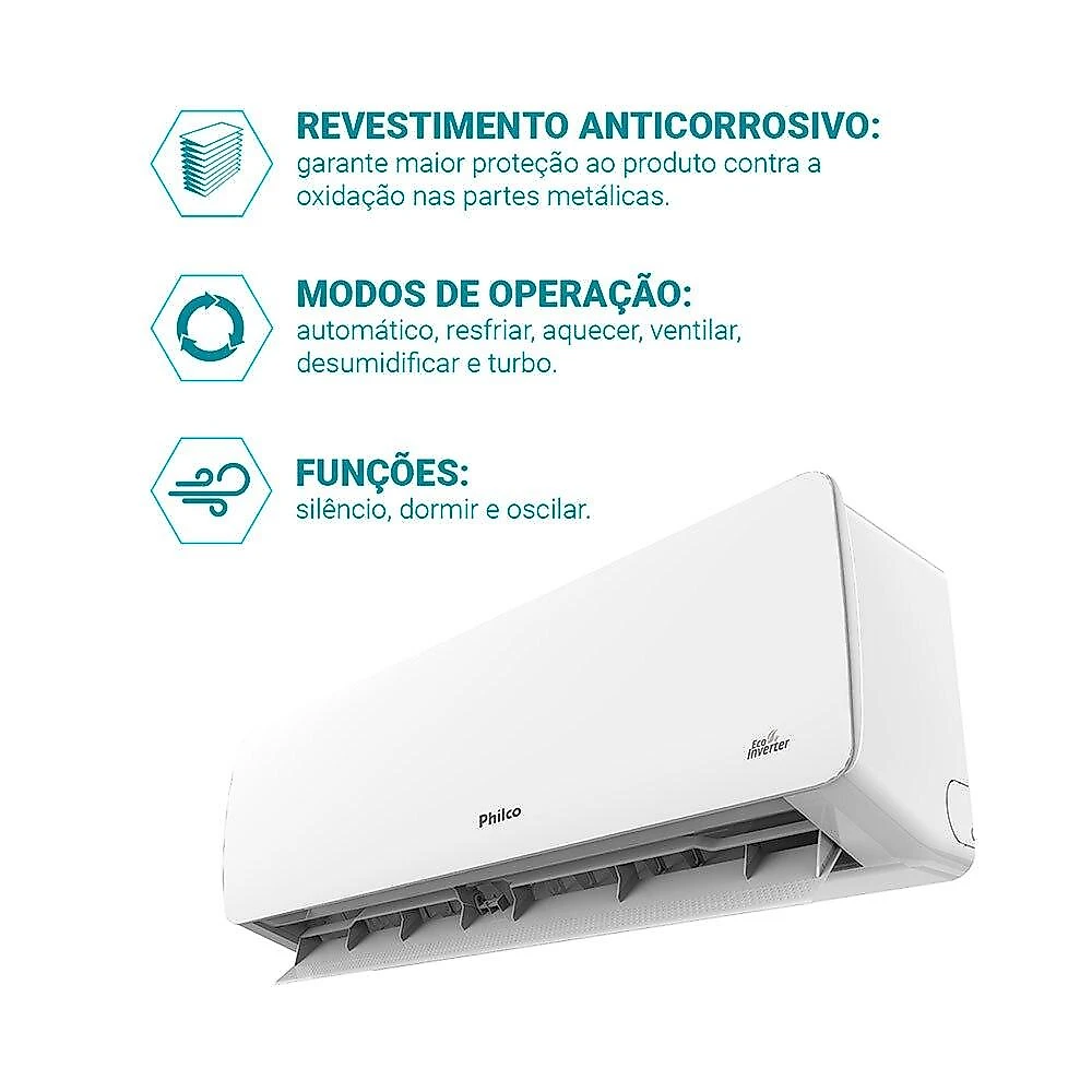 Ar Condicionado Split 30 000 Btus Philco Eco Inverter PAC30QC, Quente e Frio 220 Volts Ar Condicionado Split 30000 Btus Philco Eco Inverter PAC30QC, Quente e Frio 220 Volts