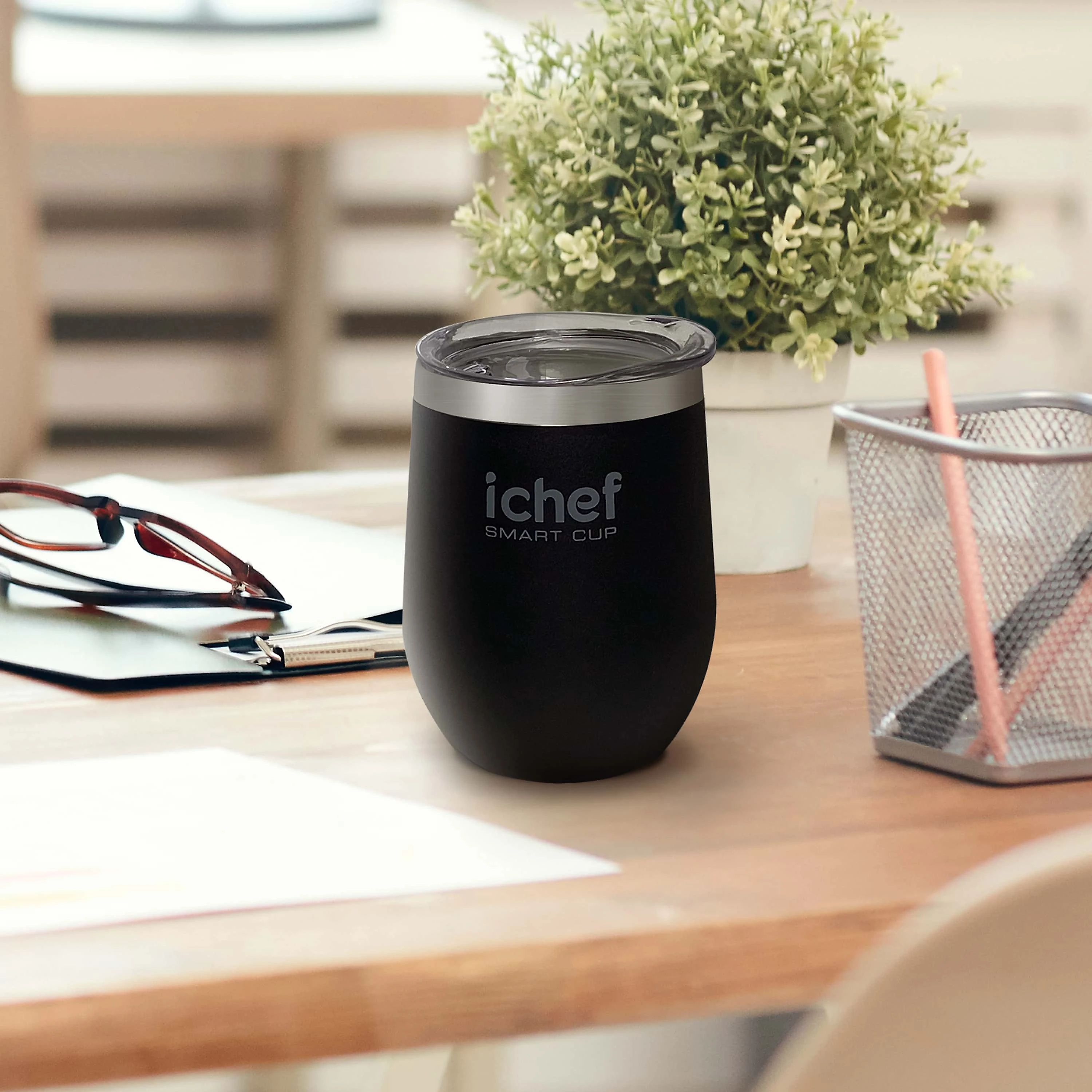 Torradeira Elétrica Ichef Breakfast mais Copos Térmico Com Tampa iChef Smart Cup 350 ml Preto | 127V