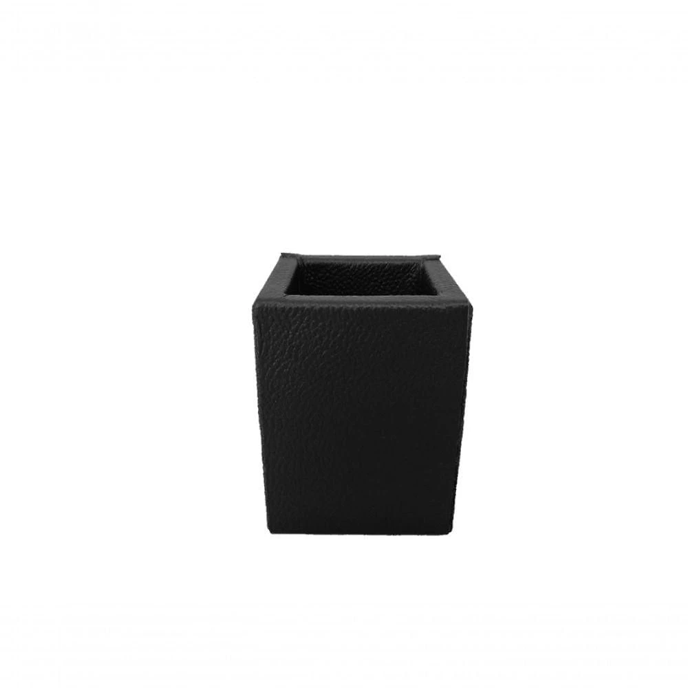 Porta Canetas Topgrife Couro Legítimo 6x6x6cm Personalizável Preto