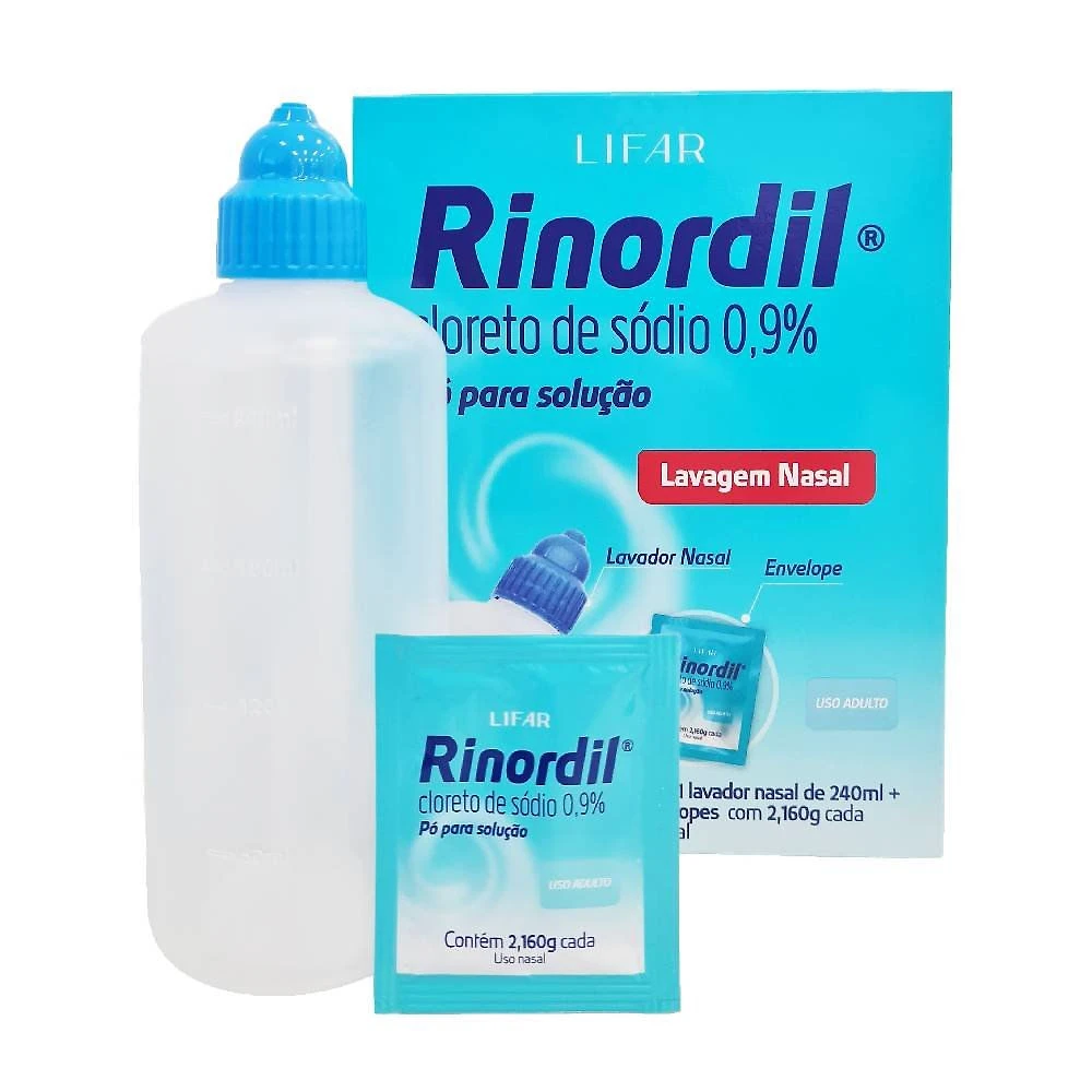 Rinordil 0,9% Lavagem Nasal 30 Envelopes + Frasco 240ml