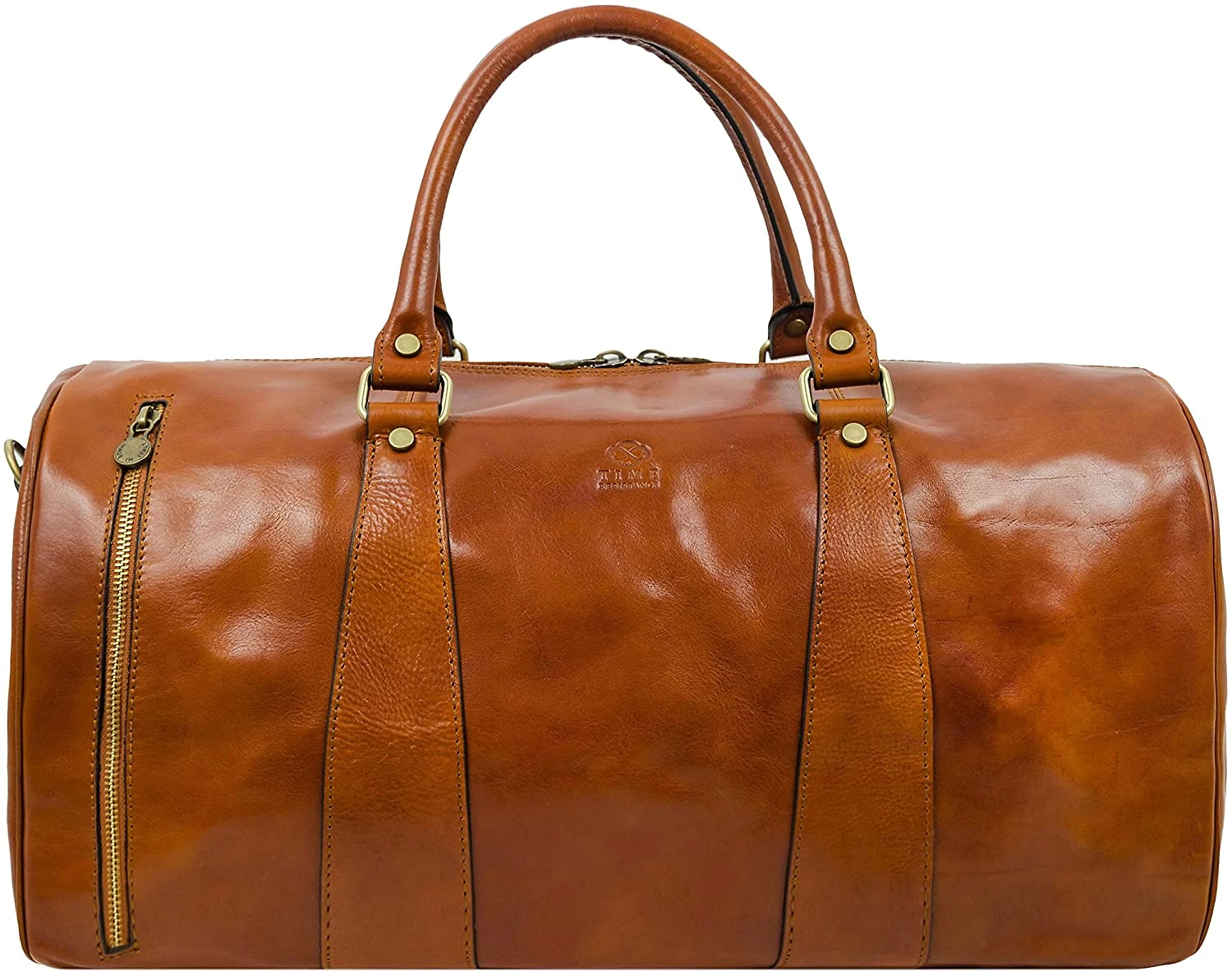 Time Resistance Bolsa de Viagem Masculina Clássica de Couro