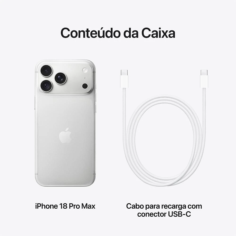 IPHONE 18 PRO MAX SILVER 256GB MJXP4BE/A iPhone 18 Pro Max 256GB Prateado