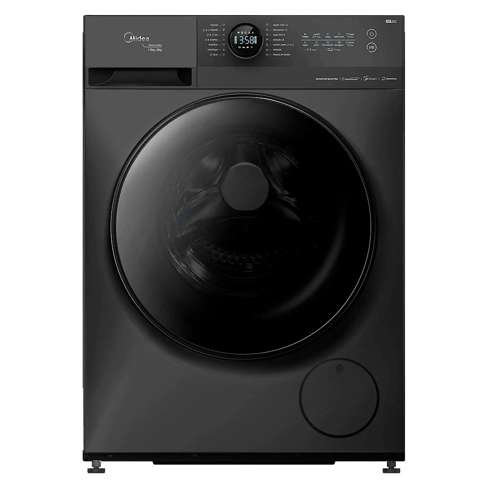 Lava e Seca Midea HealthGuard 13kg/8kg Titanium Conectada com Função Turbo - MF200D13