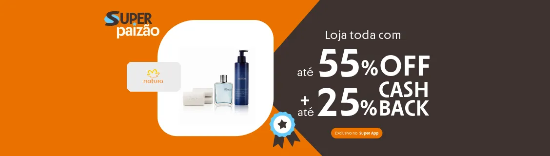 Loja Natura com até 25% de cashback