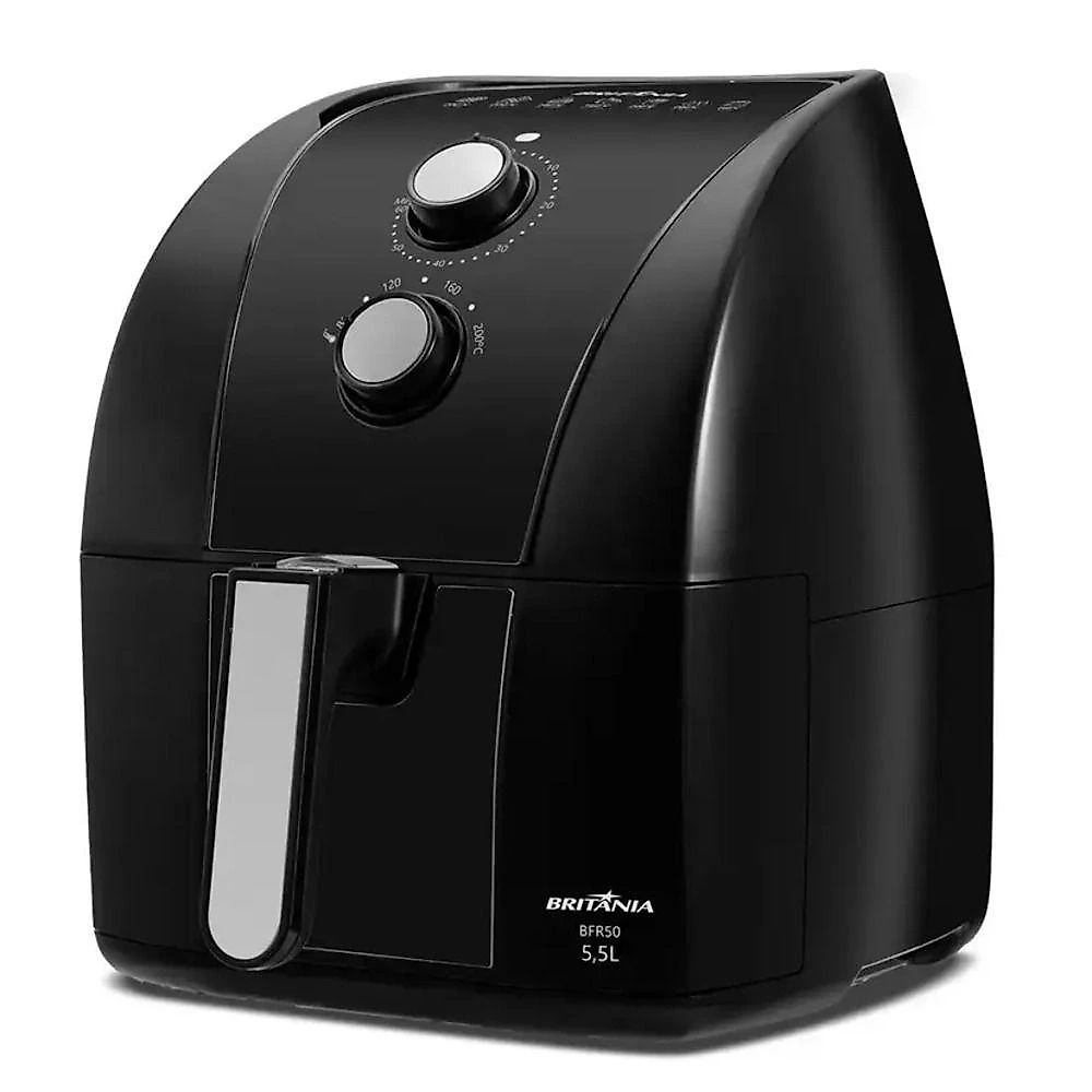 Fritadeira Air Fryer sem Óleo Britânia BFR50 5,5L 1500W Preto 110V