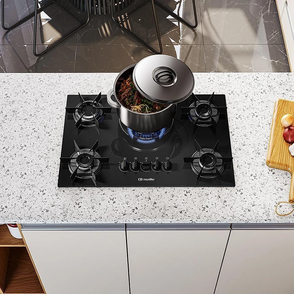 Cooktop Mueller 5 Bocas Queimador Tripla Chama MCG5BC Bivolt