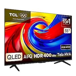 Smart TV 55” 4K QLED TCL 55P7L Google TV até 120Hz Dolby Vision Atmos