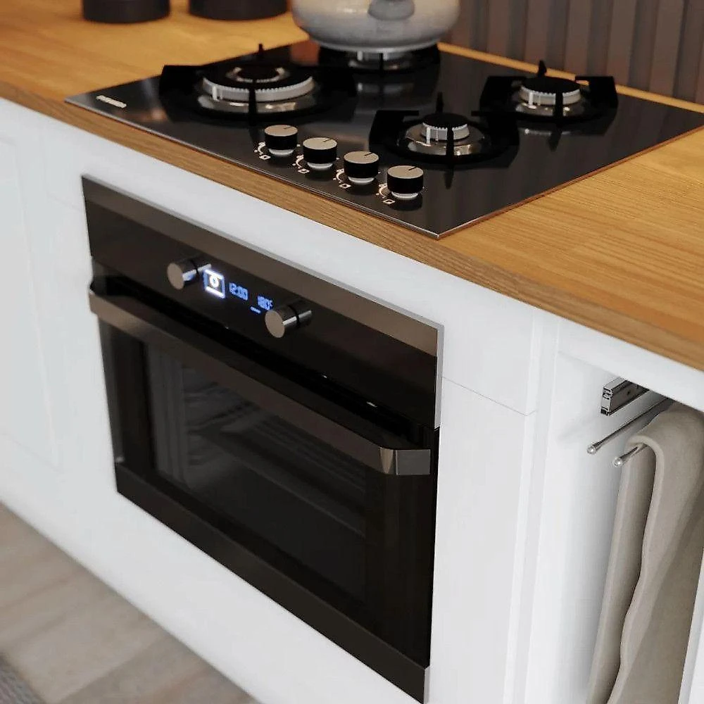 Kit Balcão Forno Henn 80 Cm Com Cooktop Henn 80 Cm Branco Nature