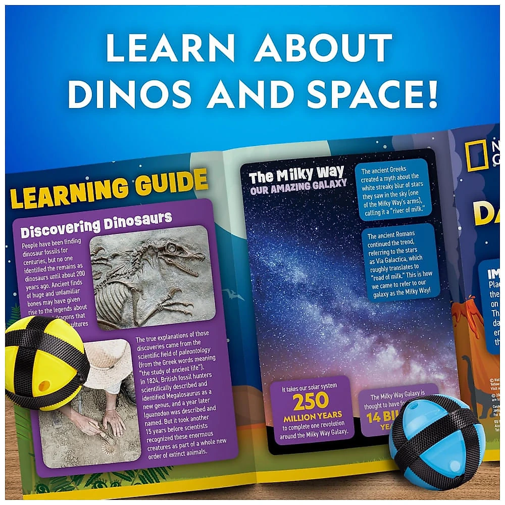 Jogo de Dardos National Geographic Kids Glow in The Dark para Crianças com Alvo Reversível de 71cm, Dardos Brilhantes e Bolas Adesivas, Blue Marble