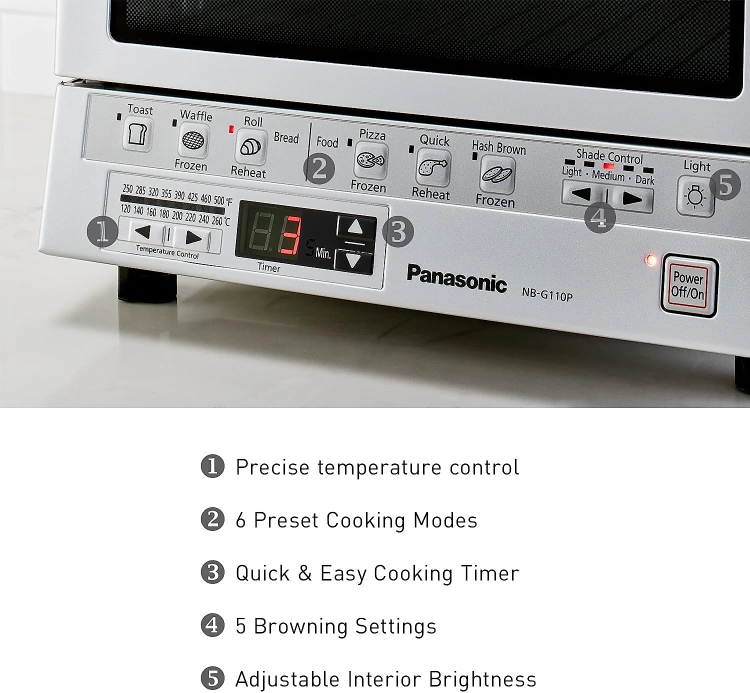 Panasonic Forno Elétrico de Bancada com Temporizador 1300W110V Aço Inoxidável