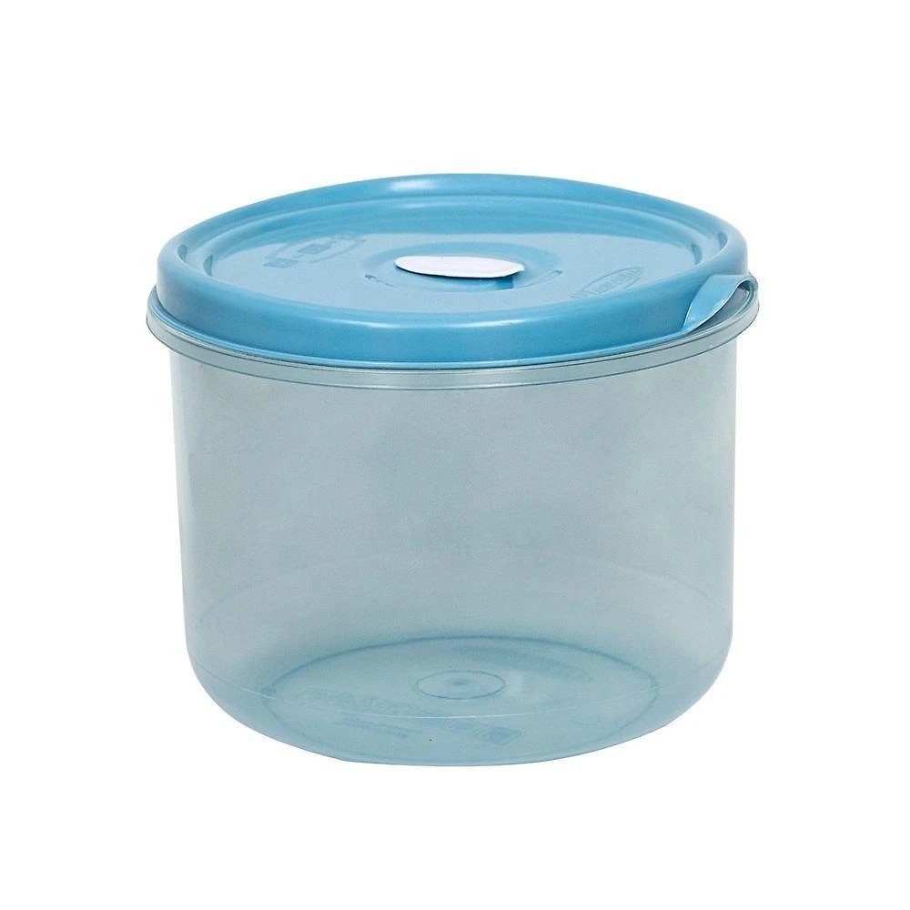Pote Redondo 14cm De Altura Para Micro-ondas E Freezer Com Válvula 3l - Linha Wave Plasvale Azul