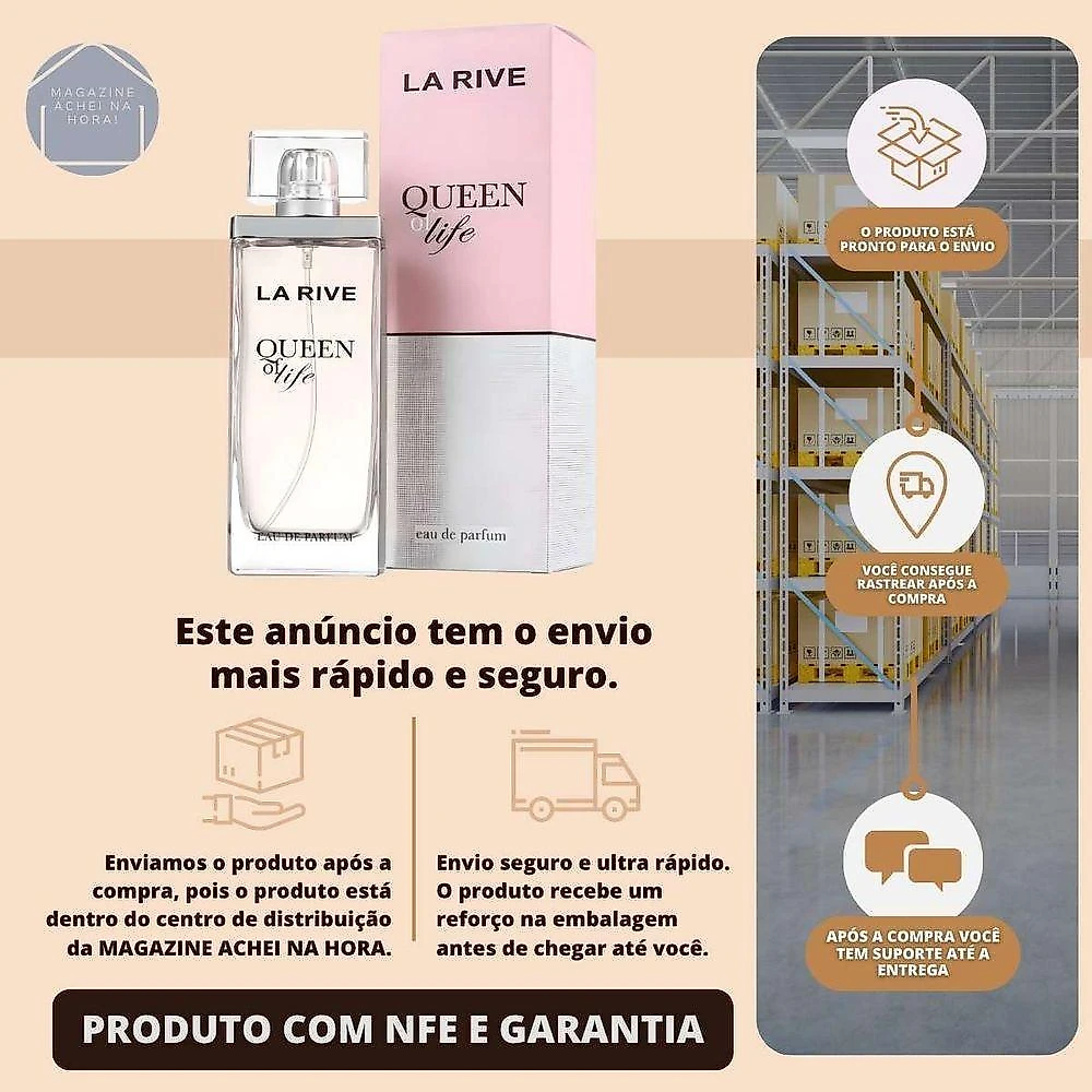 Perfume Queen Of Life Feminino Eau de Parfum Floral Frutado 75ML La Rive