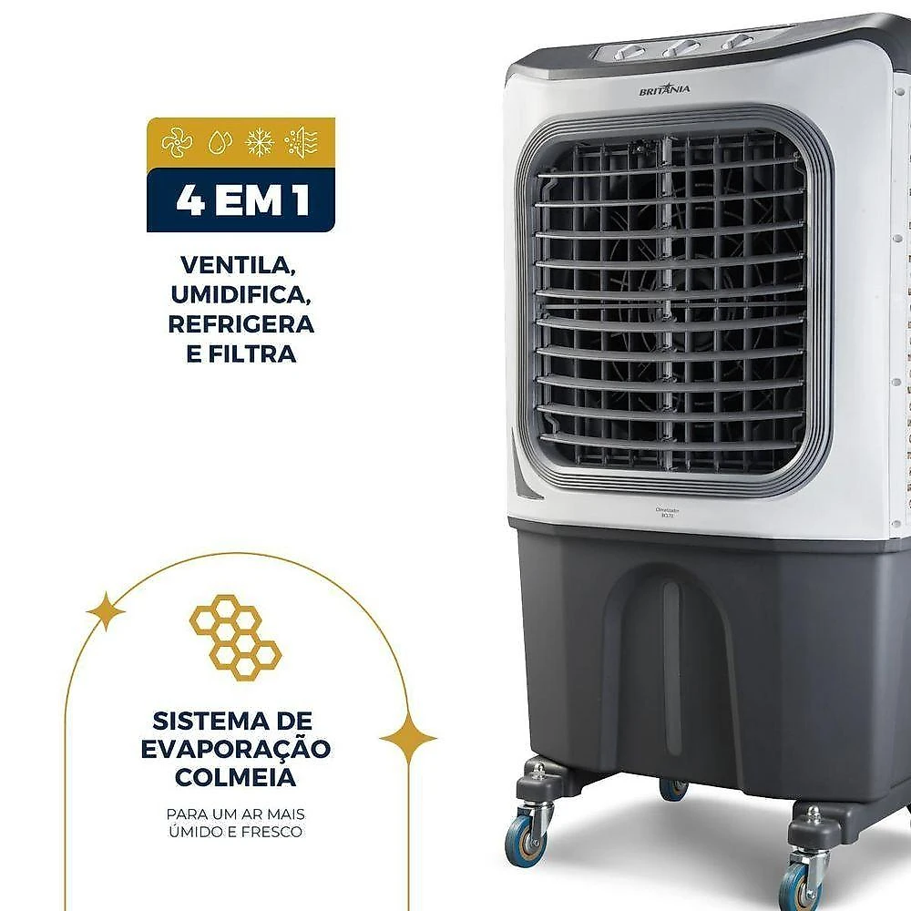 Climatizador De Ar Britânia 70L 4 Em 1 BCL70 3 Velocidades 220V