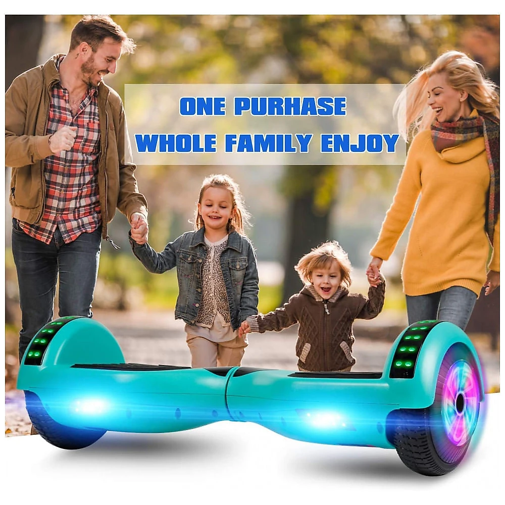 Hoverboard Elétrico Hover-1 Ultra 16 km/h, Alcance 19 km, Motor 500W, Bateria Íon-lítio, Luzes LED, Bluetooth, Modos Iniciante a Expert, Verde