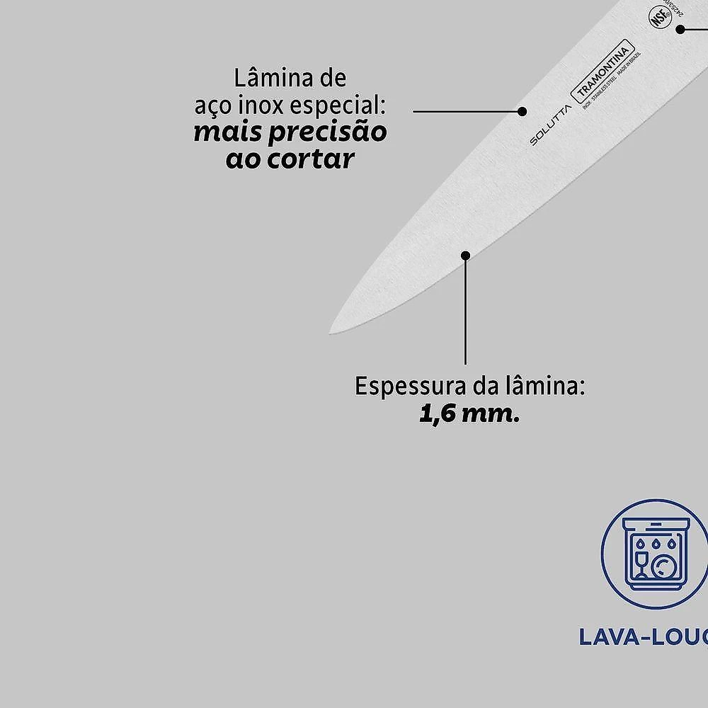 Faca Utility Solutta Corte Preciso Aço Inox Cabo Reforçado Profissional Tramontina webcontinental-7891112348653