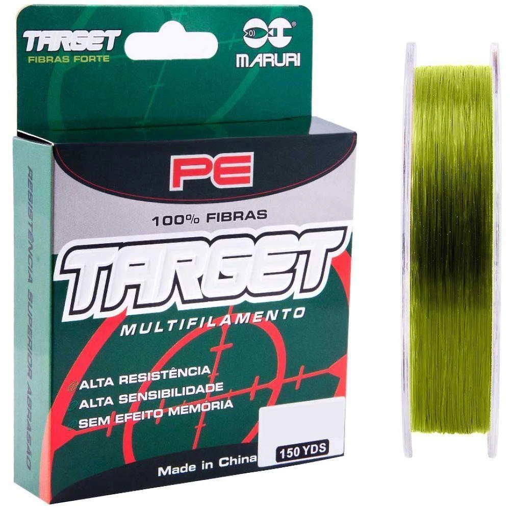 Linha de Pesca Multifilamento Target 4x 0,17MM 137M Alta Resistência Verde Maruri Fishing