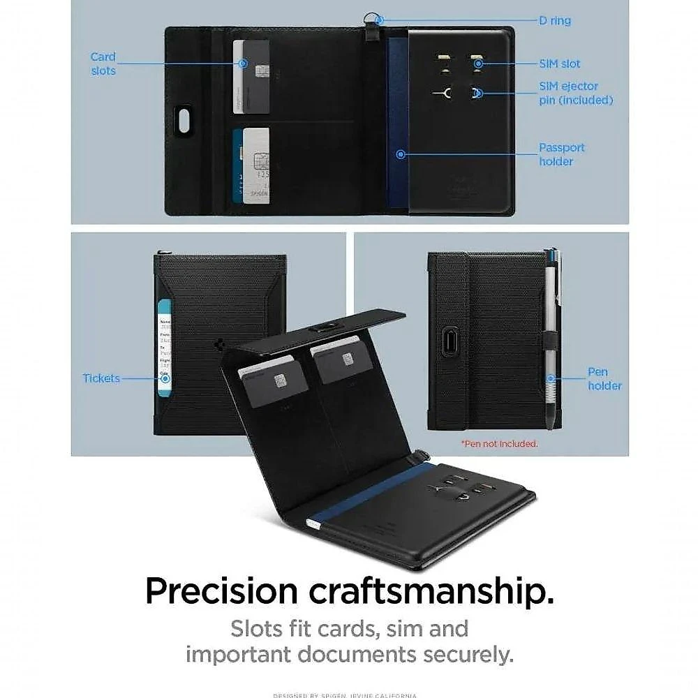 Porta-passaporte Spigen Passaporte Cartões Chip Spigen Life Capa Para Cartão Carteira Organizador De Documentos De Viage