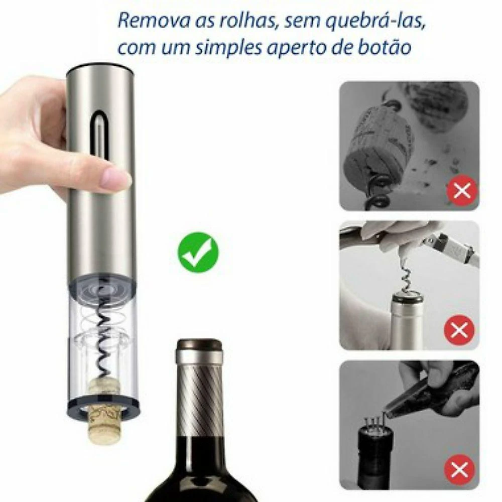 Abridor Vinho Saca Rolha Elétrico Sem Fio Recarregável