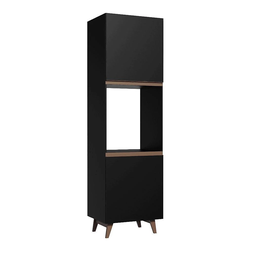 Torre-quente armário de cozinha 60 cm 2 portas preto reims madesa
