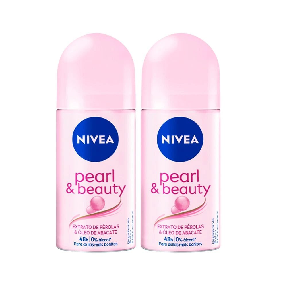 Kit 2 Desodorante Antitranspirante Nivea Roll On Pearl & Beauty 50ml
