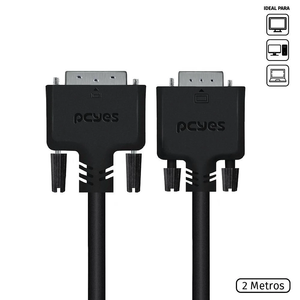 Cabo Dvi-i 24+5 Para Vga 15 Pinos Macho 2 Metros - Pdvm15-2