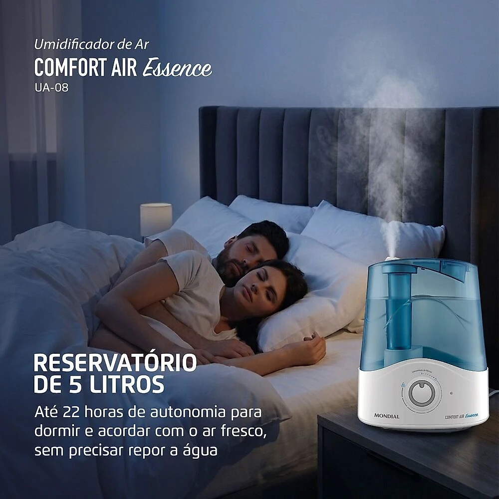Umidificador de Ar Comfort Air Essence Mondial Branco/Azul Bivolt - UA-08 BIVOLT