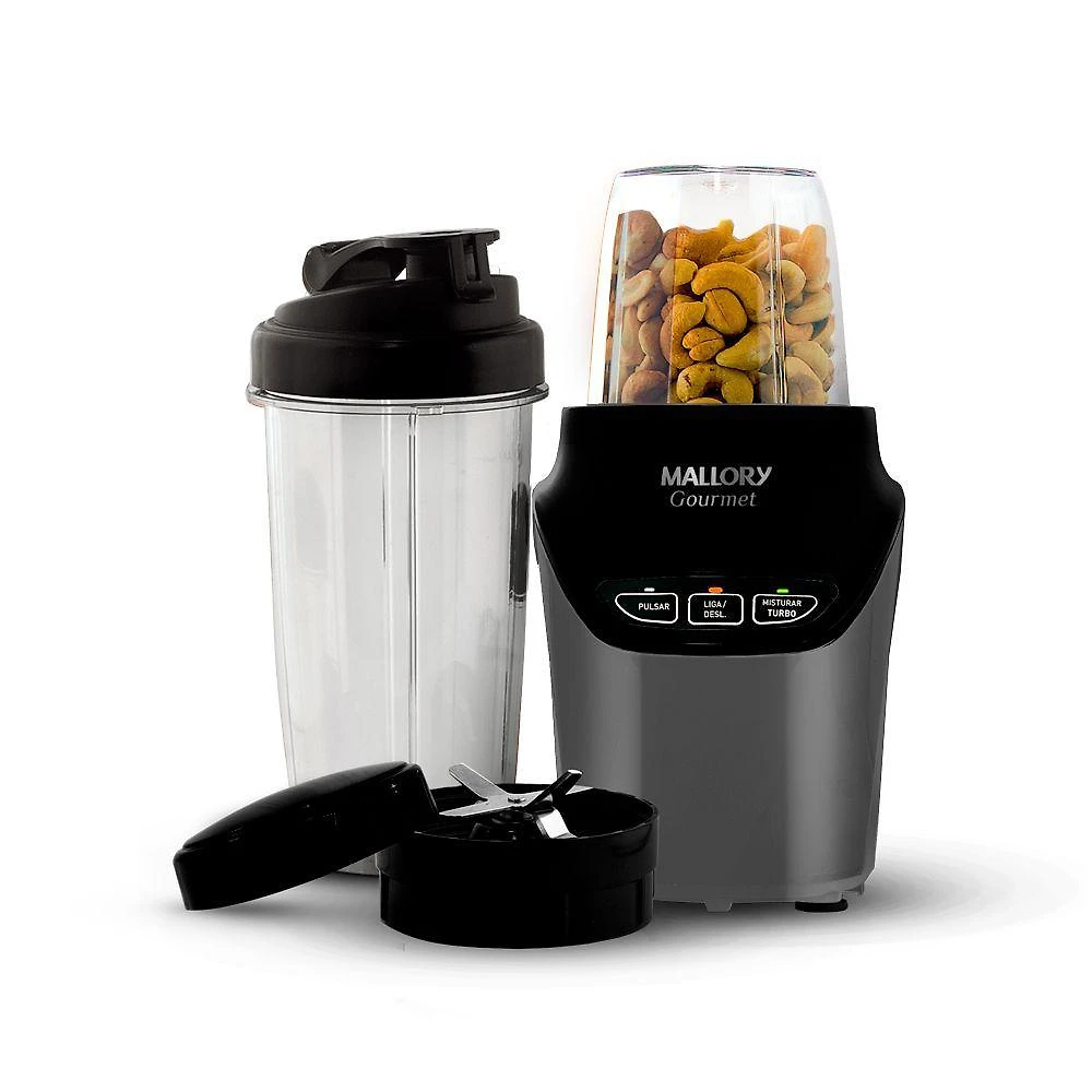 Super Liquidificador E Processador Mallory Gourmet 1000W Preto/chumbo 110V